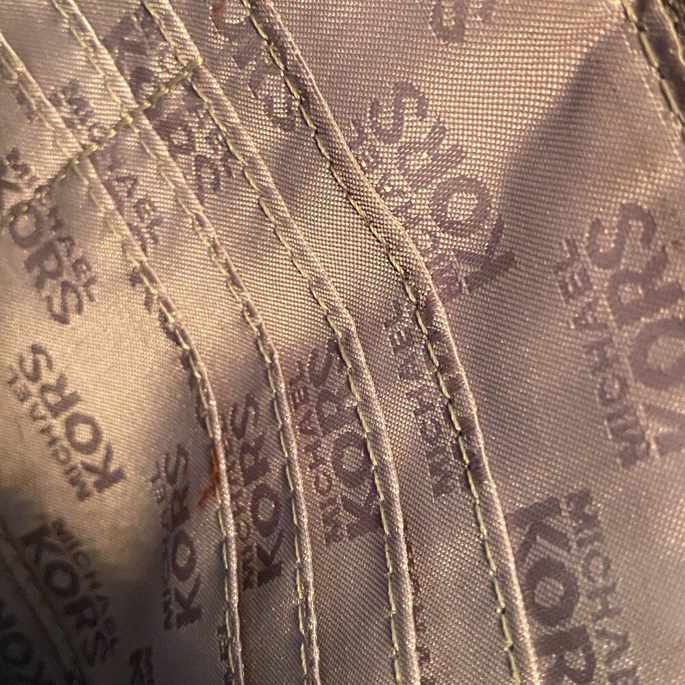 Metallic Silver Michael Kors Python Wristlet Clut… - image 6